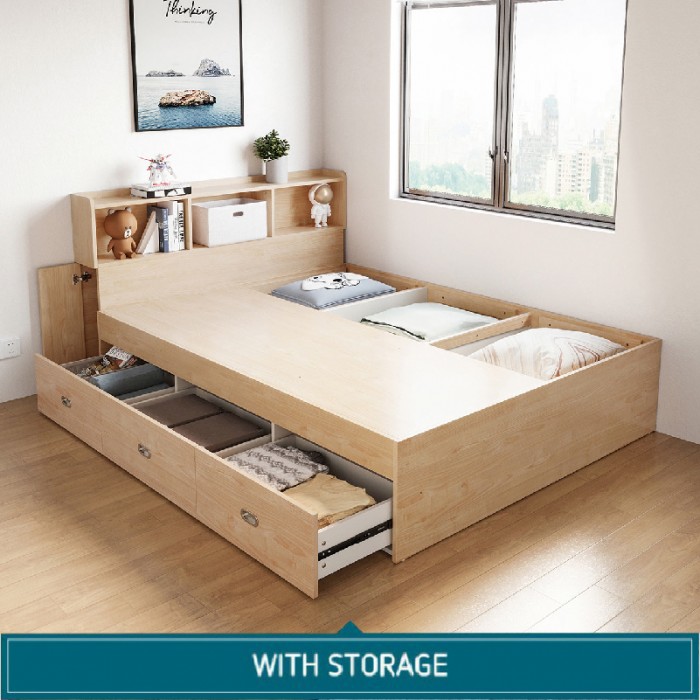 Tatami bed outlet with storage